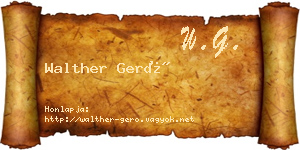 Walther Gerő névjegykártya